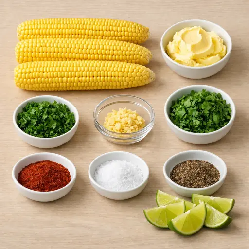 Ingredients for Spicy Herb Butter Roasted Corn on the Cob