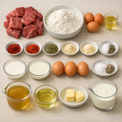 Ingredients for Spicy Herb Chicken Fried Steak