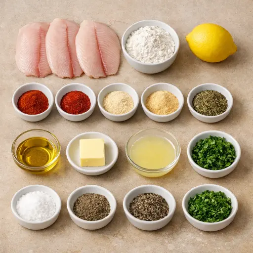 Ingredients for Spicy Herb-Crusted Tilapia