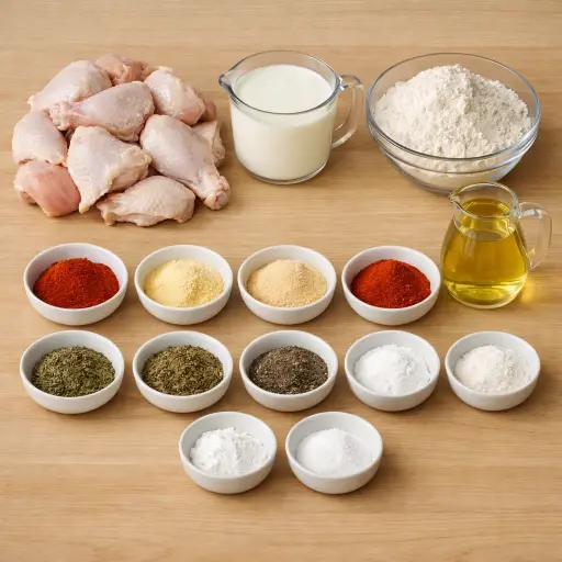 Ingredients for Spicy Herb Fried Chicken