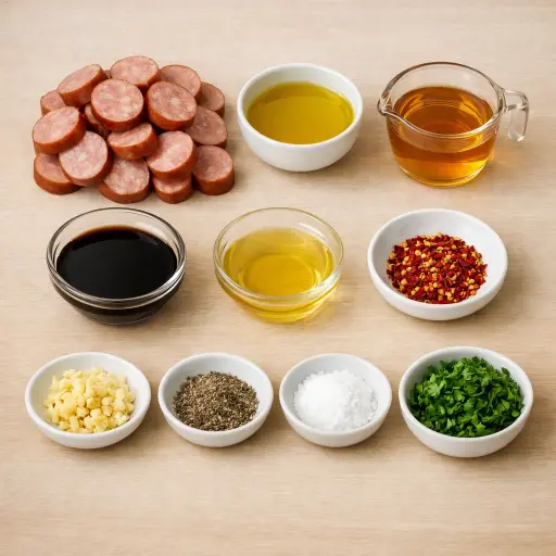 Ingredients for Spicy Honey Glazed Kielbasa