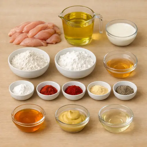 Ingredients for Spicy Honey Mustard Chicken Tenders