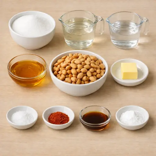 Ingredients for Spicy Honey Peanut Brittle