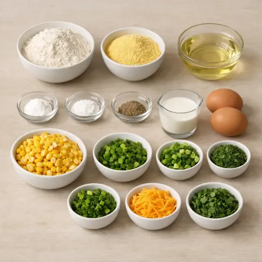 Ingredients for Spicy Jalapeno Corn Fritters