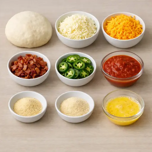 Ingredients for Spicy Jalapeño Bacon Stromboli