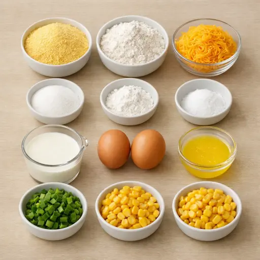 Ingredients for Spicy Jalapeño Cheddar Cornbread