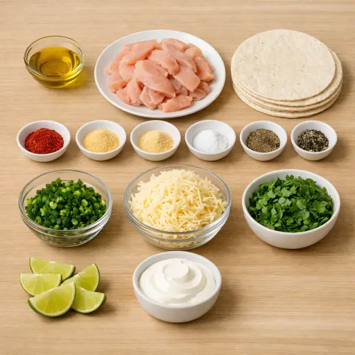 Ingredients for Spicy Jalapeño Chicken Quesadillas