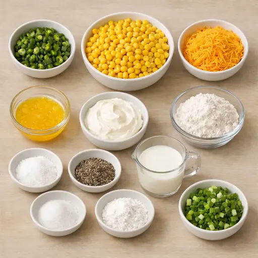 Ingredients for Spicy Jalapeño Corn Casserole