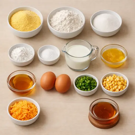 Ingredients for Spicy Jalapeño Honey Corn Bread