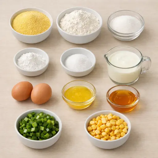 Ingredients for Spicy Jalapeño Honey Cornbread