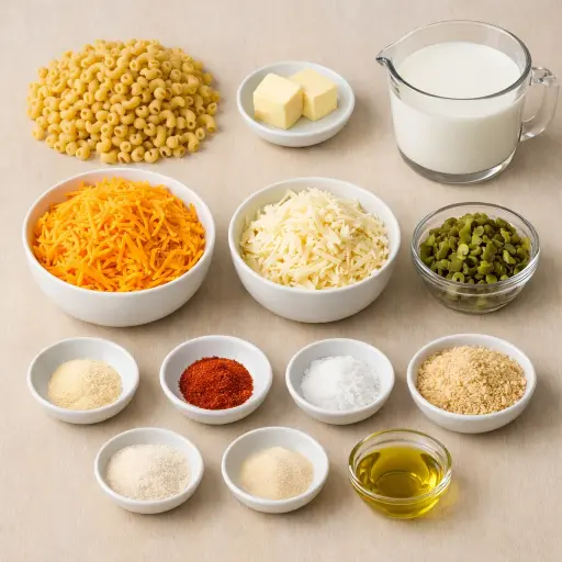Ingredients for Spicy Jalapeño Mac and Cheese