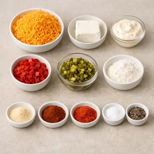 Ingredients for Spicy Jalapeño Pimento Cheese