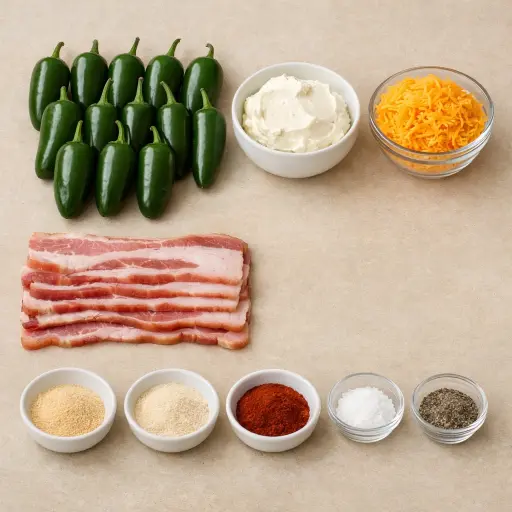 Ingredients for Spicy Jalapeño Poppers
