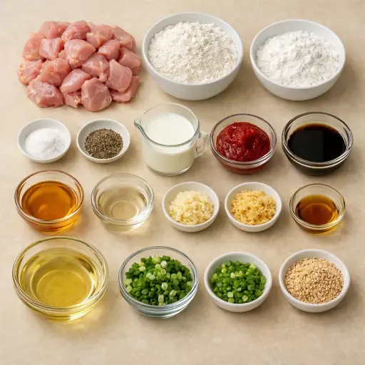 Ingredients for Spicy Korean Fried Chicken Bites