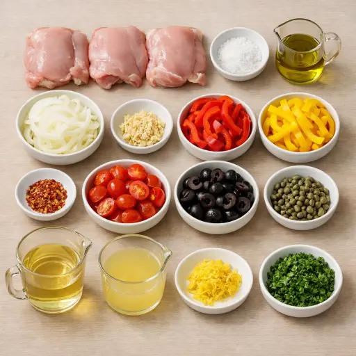Ingredients for Spicy Lemon Chicken Cacciatore