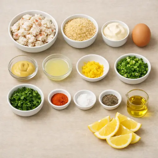 Ingredients for Spicy Lemon Herb Crab Cakes