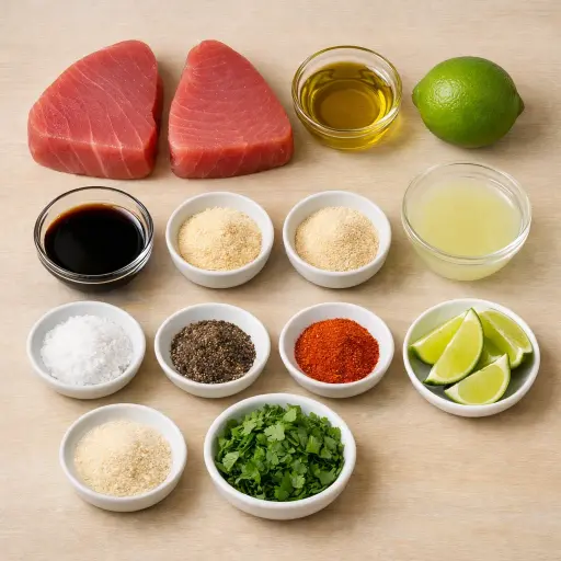 Ingredients for Spicy Lime Seared Ahi Tuna