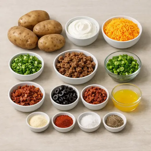 Ingredients for Spicy Loaded Potato Casserole