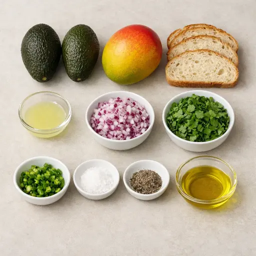 Ingredients for Spicy Mango Avocado Toast