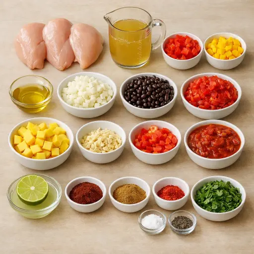 Ingredients for Spicy Mango Chicken Chili