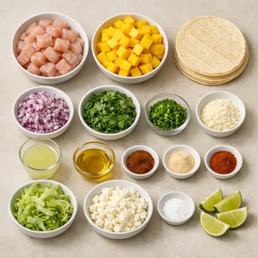 Ingredients for Spicy Mango Chicken Tacos