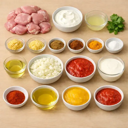 Ingredients for Spicy Mango Chicken Tikka Masala