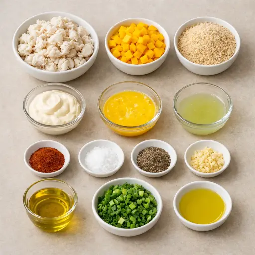 Ingredients for Spicy Mango Crab Cakes
