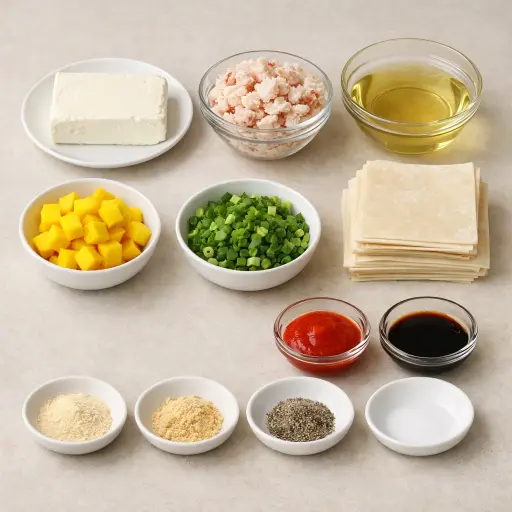 Ingredients for Spicy Mango Crab Rangoon