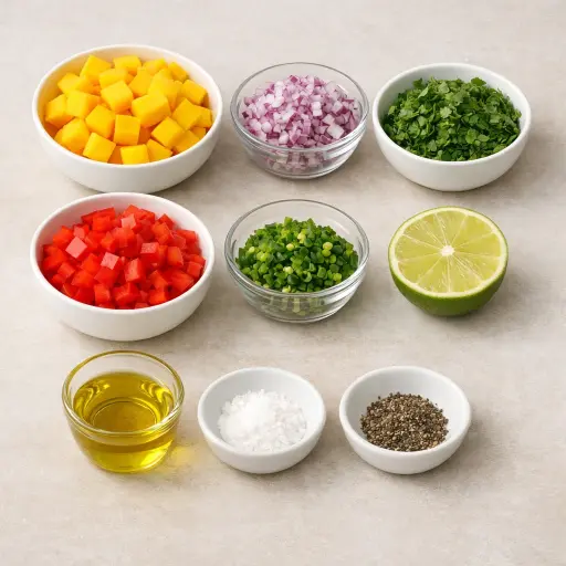 Ingredients for Spicy Mango Salsa