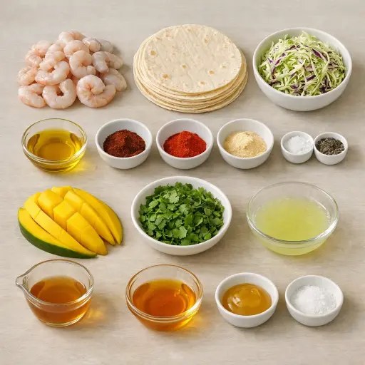 Ingredients for Spicy Mango Shrimp Tacos