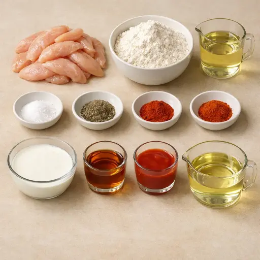 Ingredients for Spicy Maple Chicken Tenders