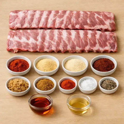 Ingredients for Spicy Maple Dry Rub Ribs