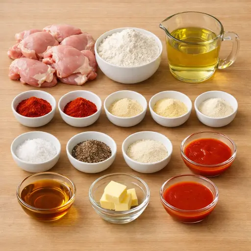 Ingredients for Spicy Maple Fried Chicken
