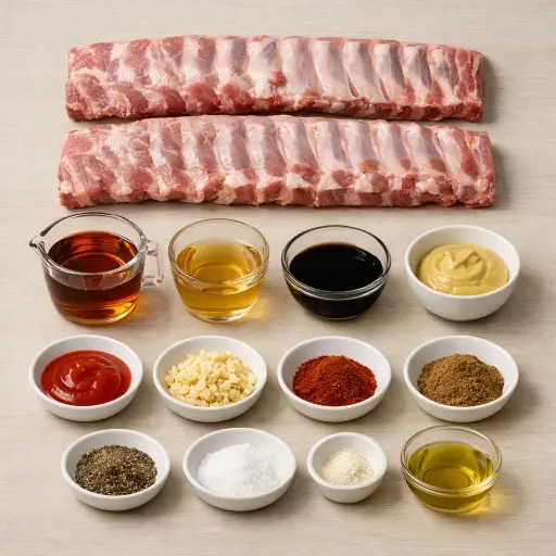 Ingredients for Spicy Maple Glazed Baby Back Ribs