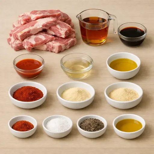 Ingredients for Spicy Maple Glazed Pork Ribs