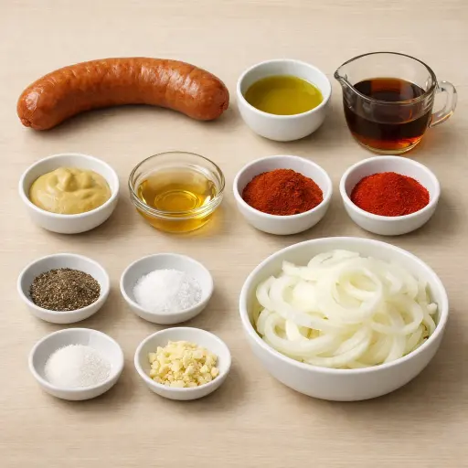 Ingredients for Spicy Maple Kielbasa