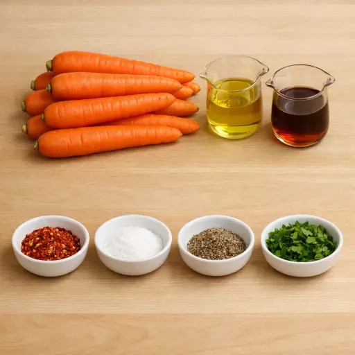 Ingredients for Spicy Maple Roasted Carrots