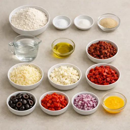 Ingredients for Spicy Mediterranean Calzone
