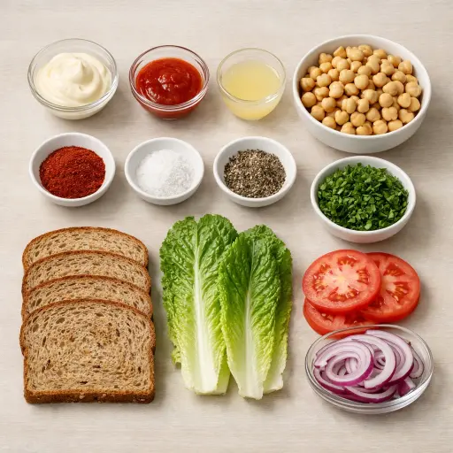 Ingredients for Spicy Mediterranean Chickpea Sandwich
