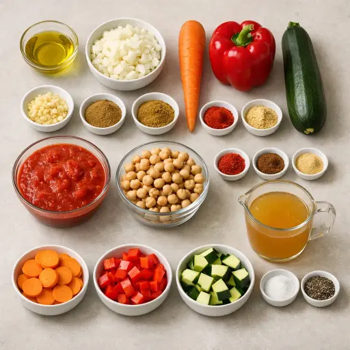 Ingredients for Spicy Moroccan Chickpea Stew