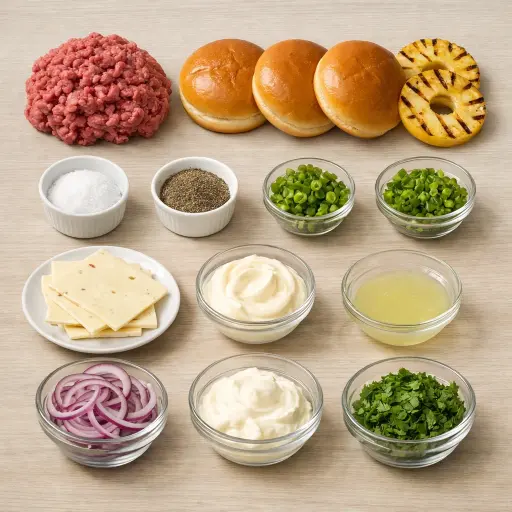 Ingredients for Spicy Pineapple Jalapeno Burgers