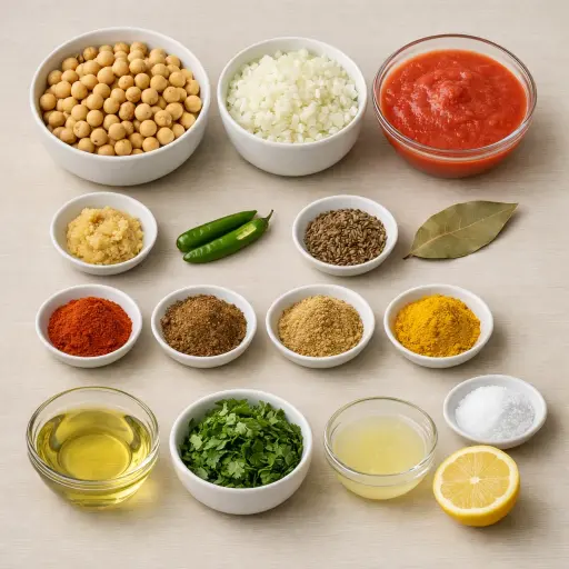 Ingredients for Spicy Punjabi Chole