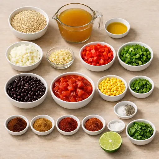 Ingredients for Spicy Quinoa and Black Bean Chili