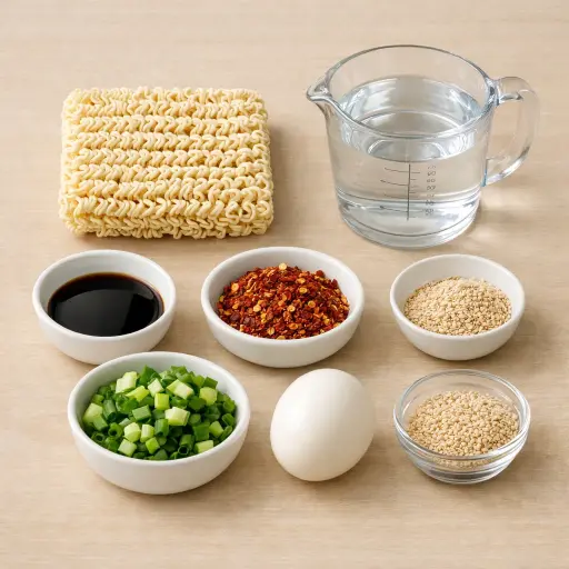 Ingredients for Spicy Ramen Noodles