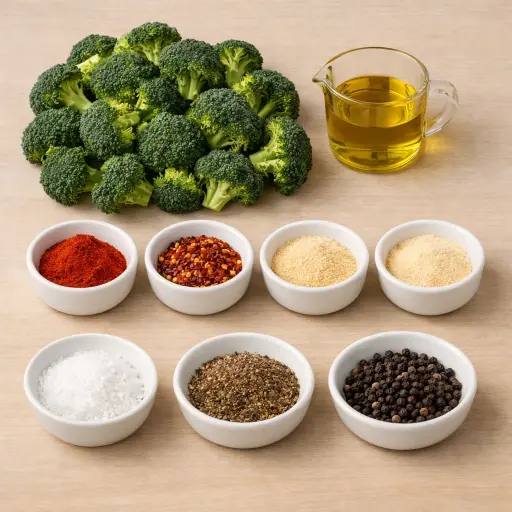 Ingredients for Spicy Roasted Broccoli Florets