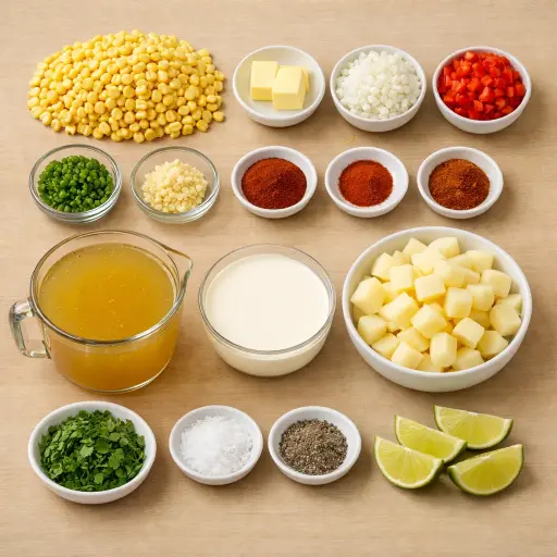 Ingredients for Spicy Smoked Corn Chowder