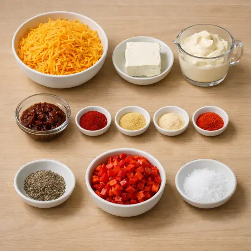 Ingredients for Spicy Smoky Chipotle Pimento Cheese