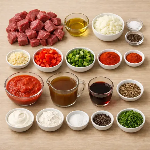 Ingredients for Spicy Smoky Goulash