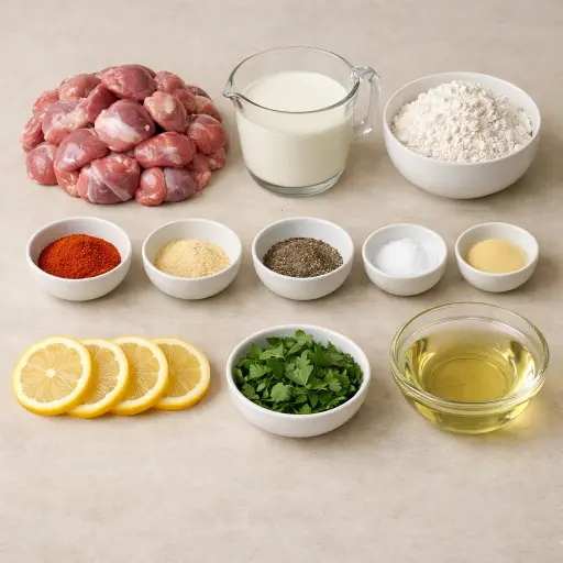 Ingredients for Spicy Southern Chicken Gizzards