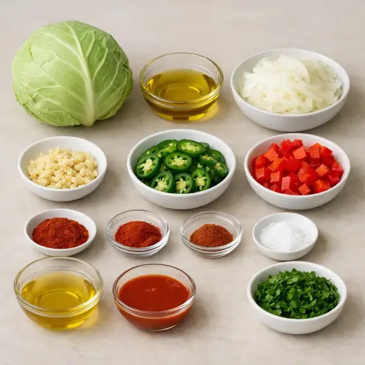 Ingredients for Spicy Southern Fried Cabbage